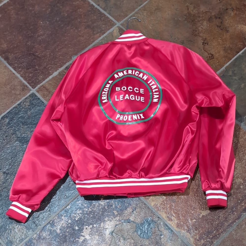 Vintage American Italian Bocce League Satin Bomber jacket